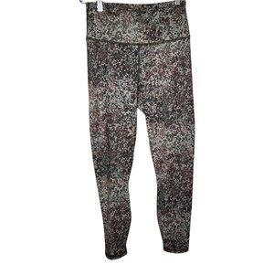 Fabletics PowerHold Leggings Small Camo Print Green High Waist Workout